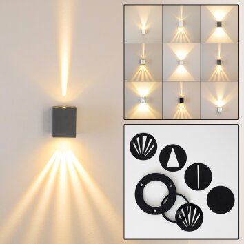 Orsa vägglampa utomhus, Vägglampa LED Grått, 2-ljuskällor