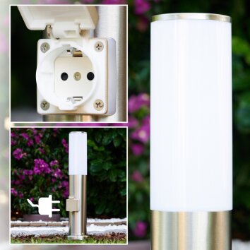 Caserta Golvlampa, gångvägslampa Färg i rostfritt stål, Vit, 1-ljuskällor