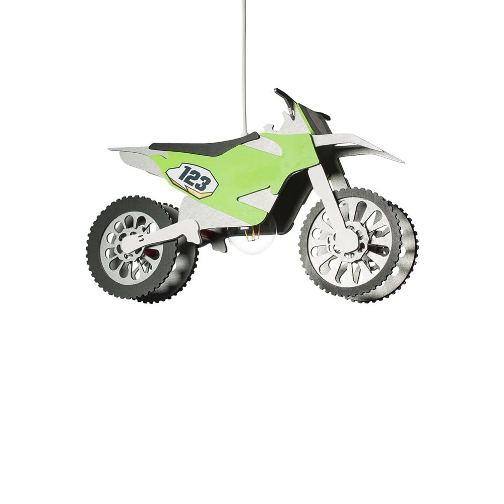 Elobra Barnbelysning MOTOCROSSMASCHINE Pendelbelysning Grön, Silver, 1-ljuskällor main product photo