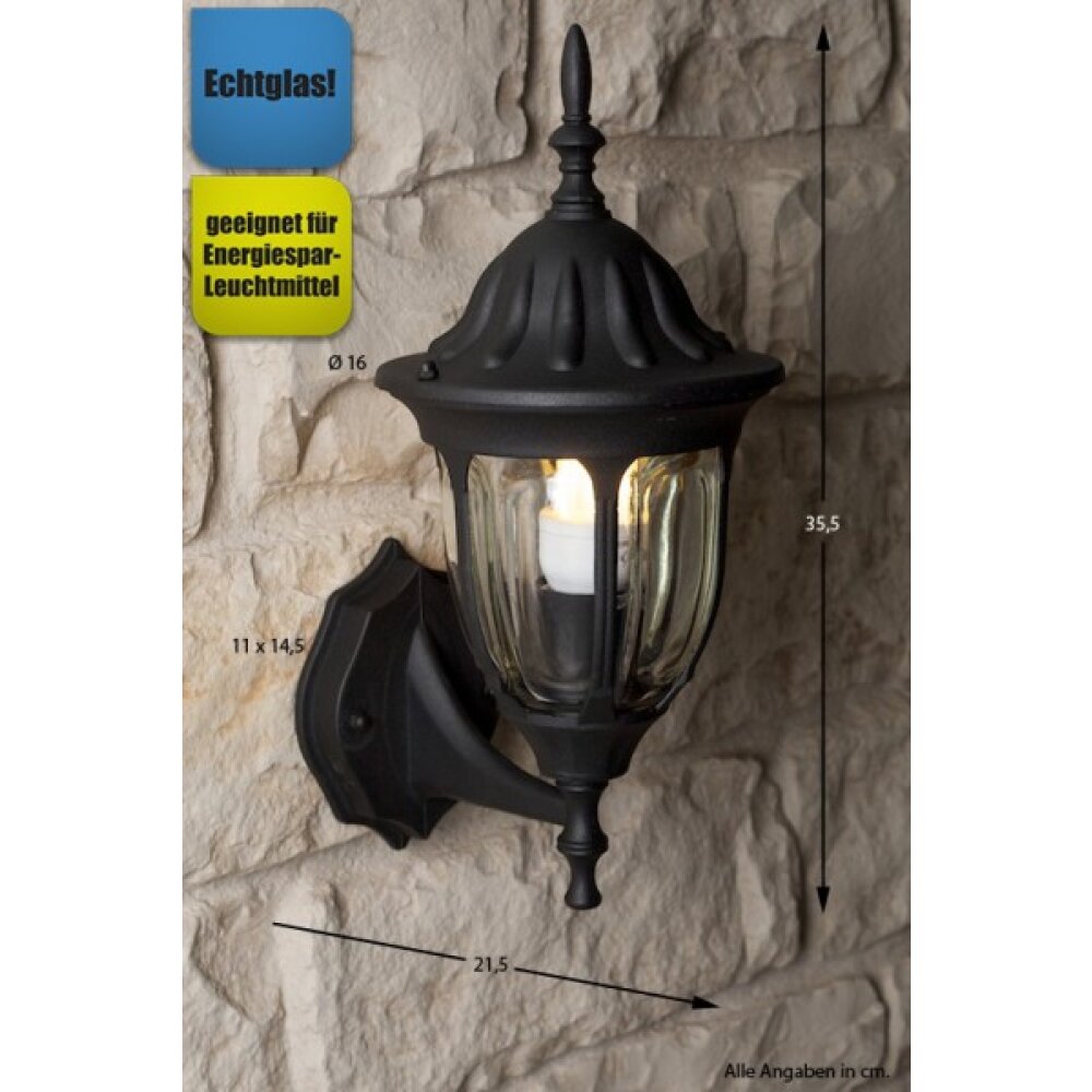 Rabalux Milano Vägglampa Svart, Genomskinlig, klar, 1-ljuskällor main product photo