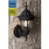 Rabalux Milano vägglampa utomhus, Vägglampa Svart, Genomskinlig, klar, 1-ljuskällor
