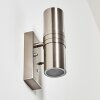 Satava vägglampa utomhus, Vägglampa LED Nickel matt, 2-ljuskällor