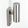 Brachy vägglampa utomhus, Vägglampa Färg i rostfritt stål, 2-ljuskällor, Rörelsedetektor