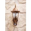 Ribadeo vägglampa utomhus, Vägglampa Brunt, guld, 1-ljuskällor, Rörelsedetektor