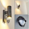 Brachy vägglampa utomhus, Vägglampa Grått, 2-ljuskällor, Rörelsedetektor