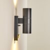 Brachy vägglampa utomhus, Vägglampa Grått, 2-ljuskällor, Rörelsedetektor