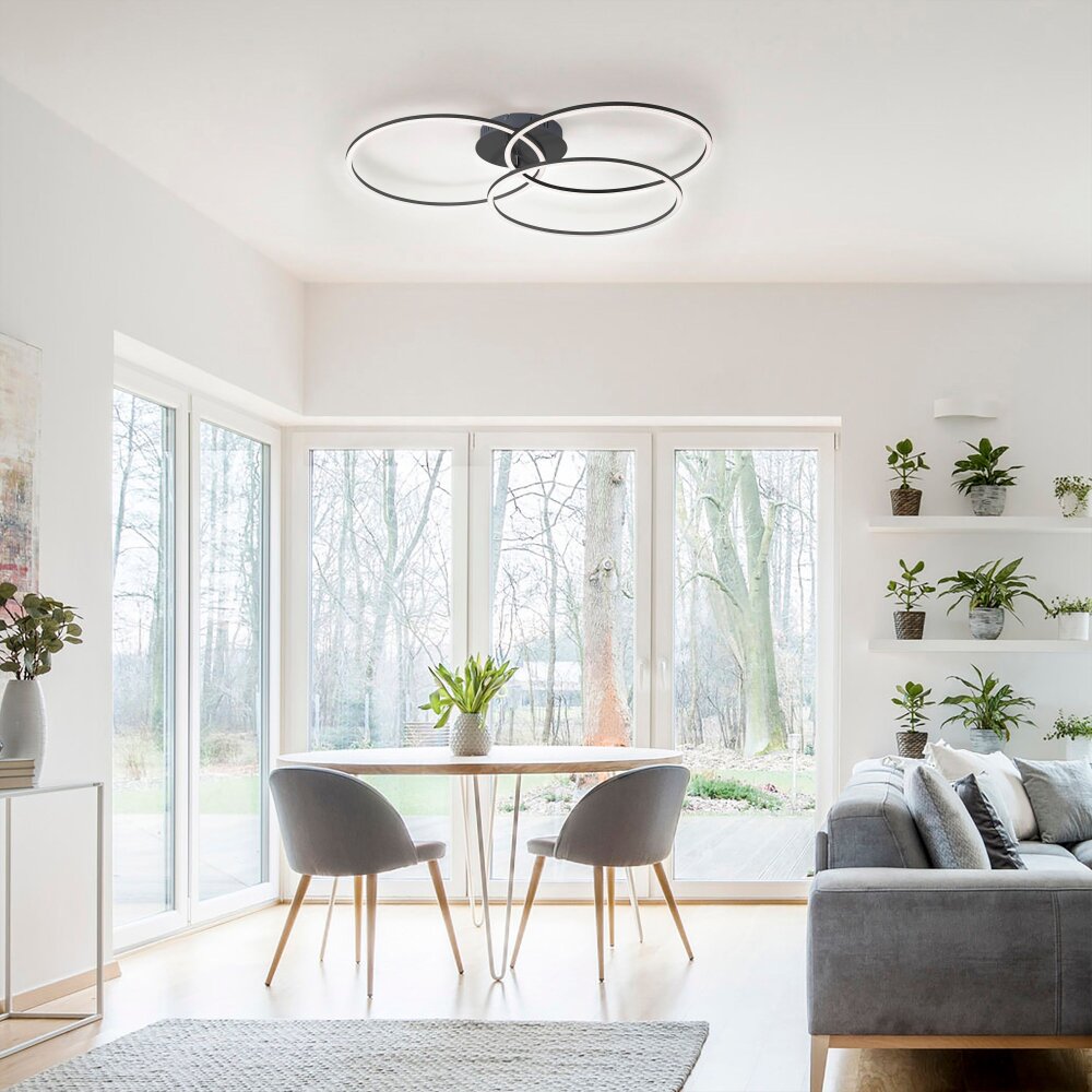 Leuchten Direkt IVANKA Taklampa LED Svart, 3-ljuskällor main product photo