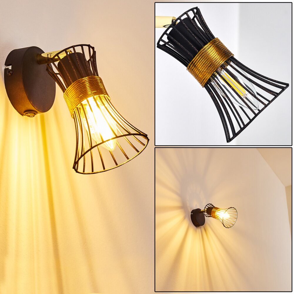Ayen Vägglampa Svart-guld, 1-ljuskällor main product photo