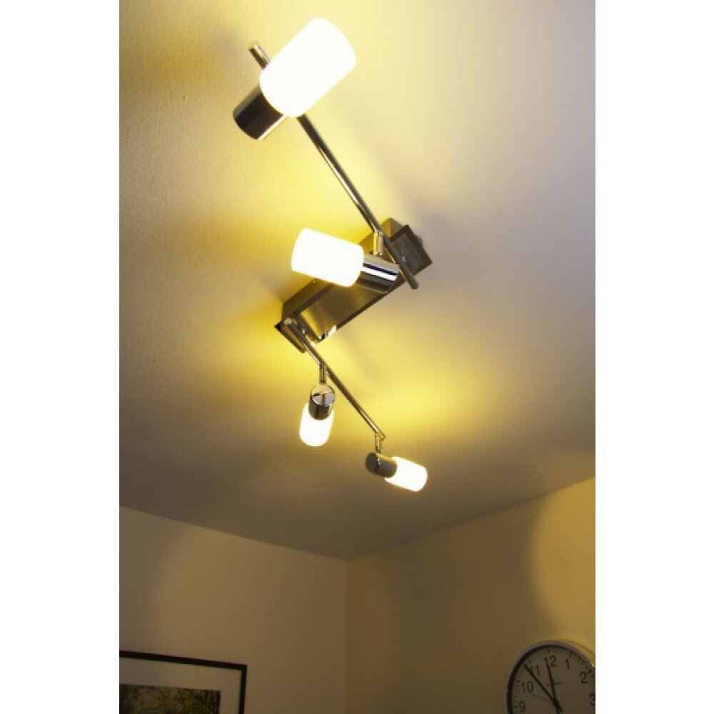 Trio CLAPTON Taklampa, Takstrålkastare LED Aluminium, Krom, Rostfritt stål, 4-ljuskällor main product photo