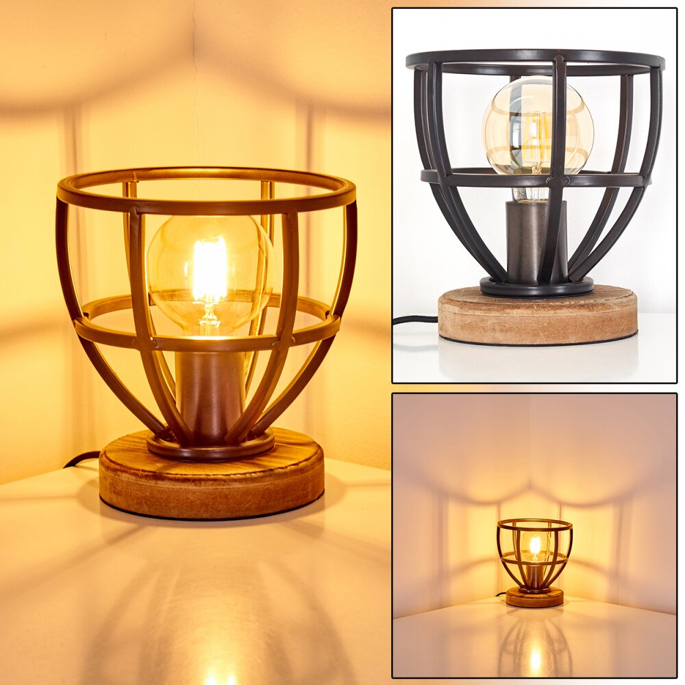 Haervej Bordslampa Trä ljus, Svart, 1-ljuskällor main product photo