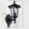 Valtimo vägglampa utomhus, Vägglampa Svart, 1-ljuskällor, Rörelsedetektor