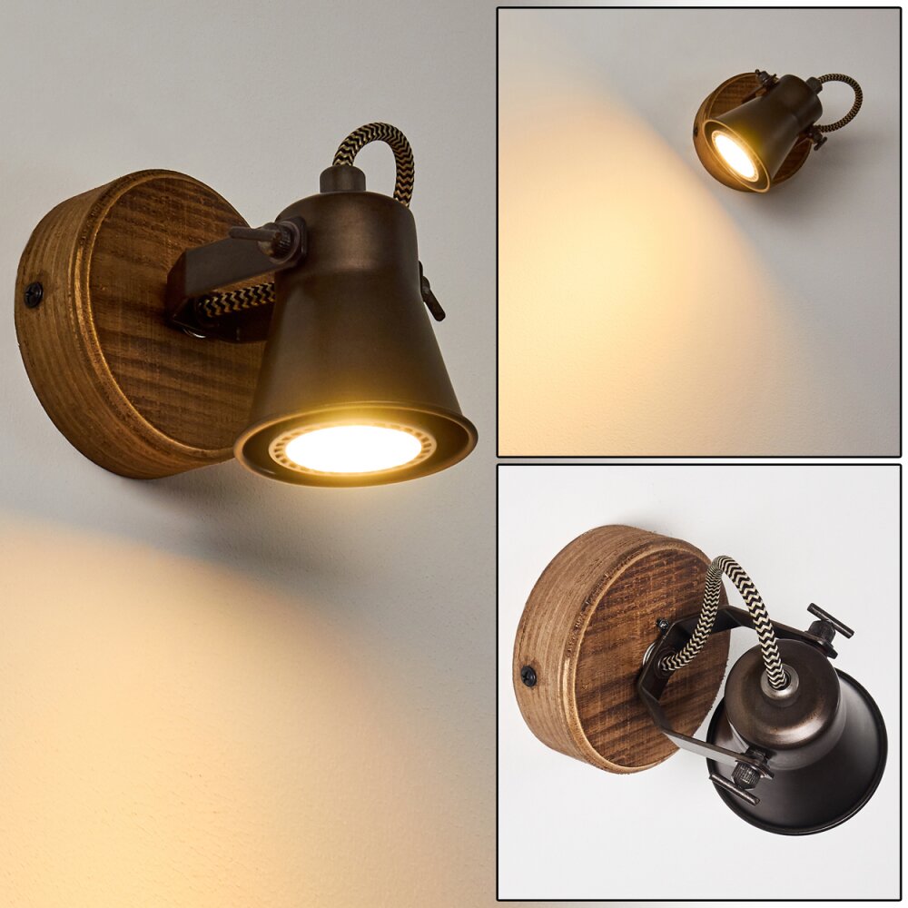 Skodsbol Vägglampa Trä mörkt, Svart, 1-ljuskällor main product photo