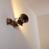 Skodsbol Vägglampa Trä mörkt, Stål borstat, 1-ljuskällor