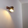 Skodsbol Vägglampa Trä mörkt, Stål borstat, 1-ljuskällor