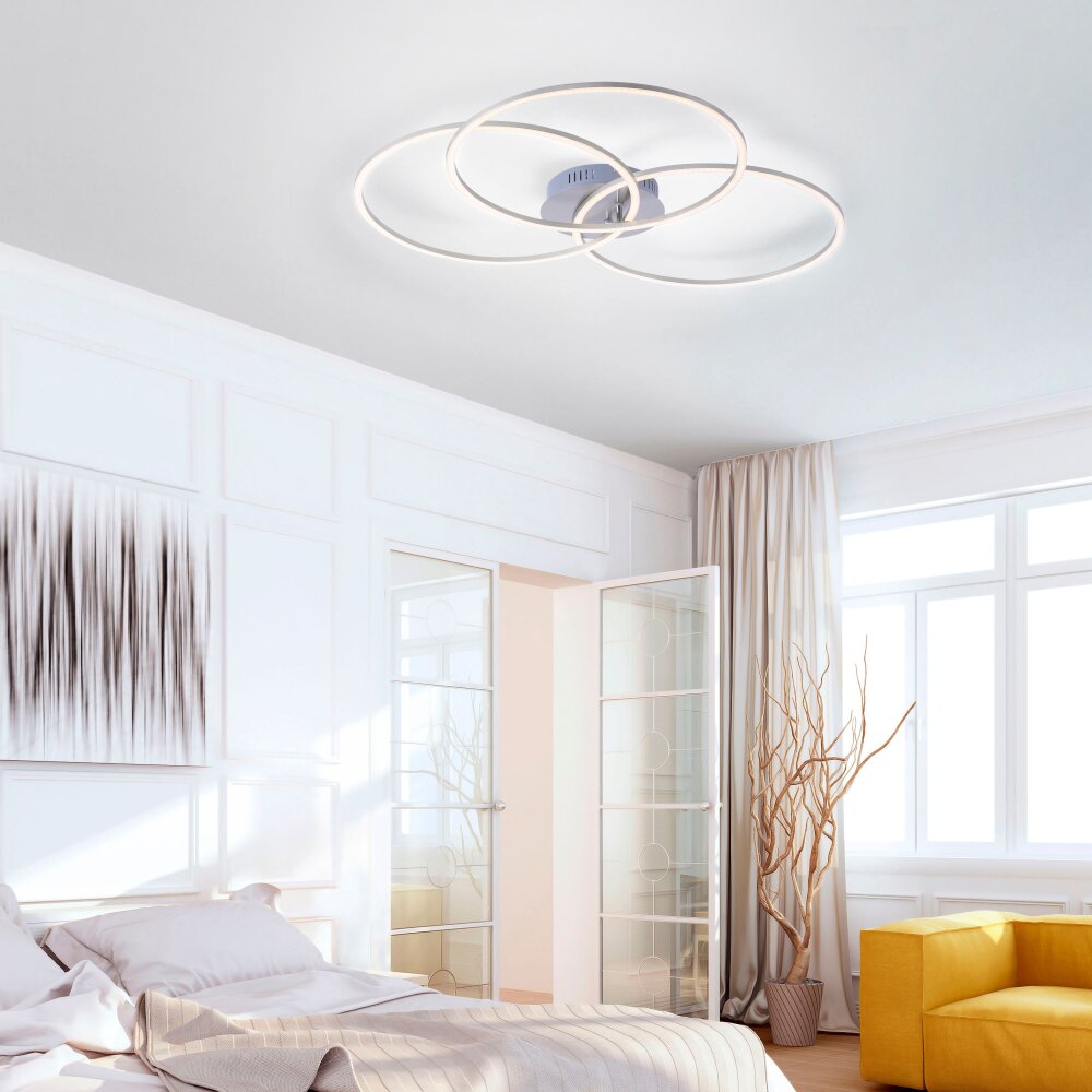 Leuchten Direkt IVANKA Taklampa LED Nickel matt, 3-ljuskällor main product photo