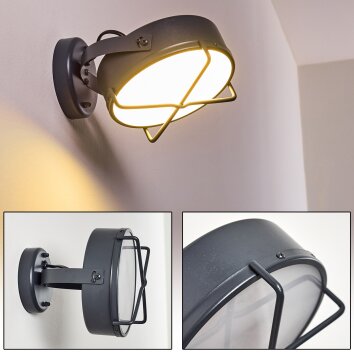 Gotter vägglampa utomhus, Vägglampa LED Antracit, 1-ljuskällor