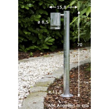 Konstsmide Golvlampa utomhus, Golvlampa Färg i rostfritt stål, 1-ljuskällor