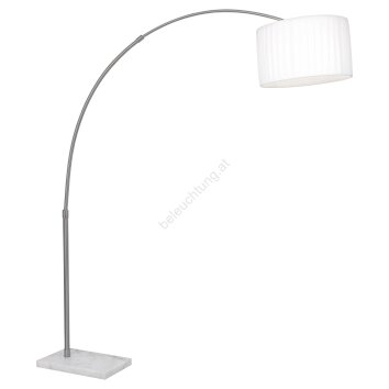 Globo NUBE Golvlampa, Golvlampa, Läslampa Rostfritt stål, Nickel matt, Vit, 1-ljuskällor