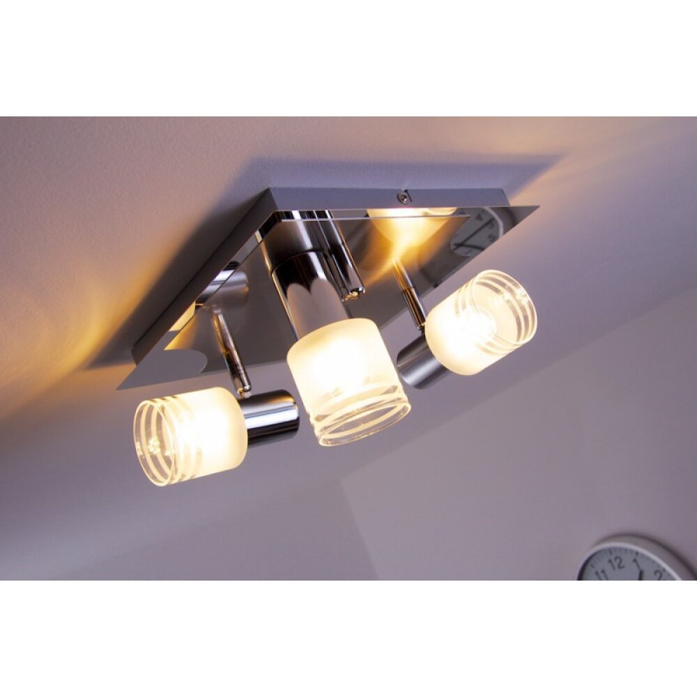 Brilliant Lampor Taklampa, Takstrålkastare Krom, Nickel matt, Vit, 3-ljuskällor main product photo