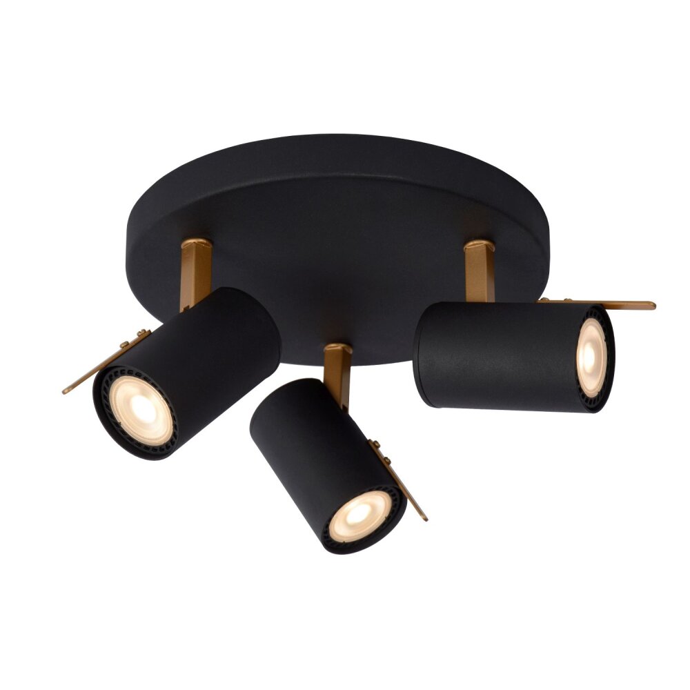 Lucide GRONY Taklampa, Takstrålkastare Svart, 3-ljuskällor main product photo