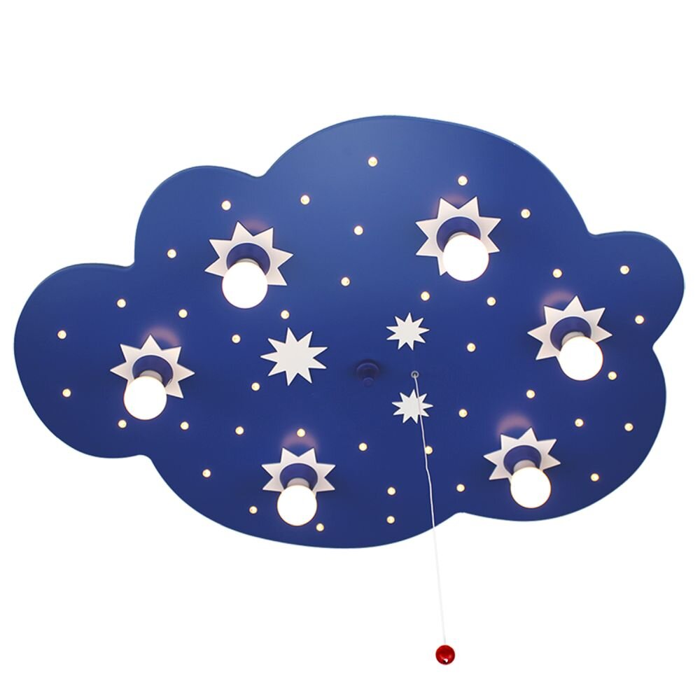 Elobra Barnbelysning STERNENWOLKE Taklampa Blå, 6-ljuskällor main product photo