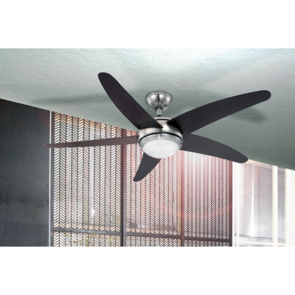 Globo FABIOLA Taklampa, Takfläkt med belysning Rostfritt stål, Nickel matt, 1-ljuskällor, Fjärrkontroll main product photo