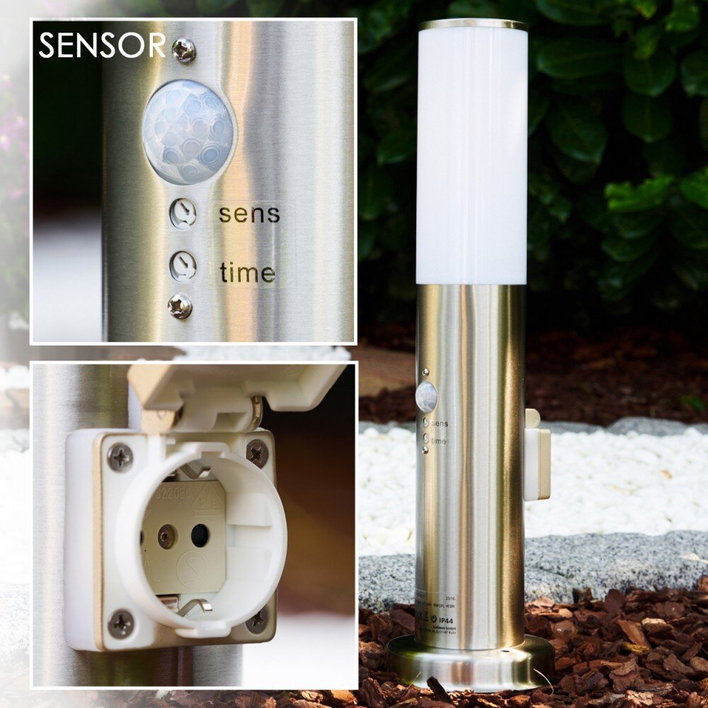 Caserta Golvlampa, gångvägslampa Rostfritt stål, 1-ljuskällor, Rörelsedetektor main product photo