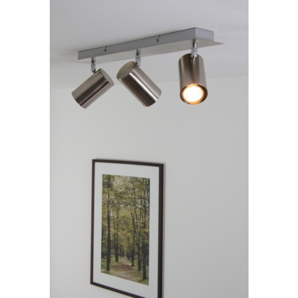 Trio Lampor MARLEY taklampa, Taklampa, Takstrålkastare Rostfritt stål, Nickel matt, 3-ljuskällor main product photo