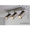 Trio Lampor MARLEY taklampa, Taklampa, Takstrålkastare Färg i rostfritt stål, Nickel matt, 3-ljuskällor