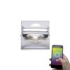 Paul Neuhaus Q-Serie Q-Fisheye Vägglampa LED Färg i rostfritt stål, 2-ljuskällor, Fjärrkontroll, Färgväxlare