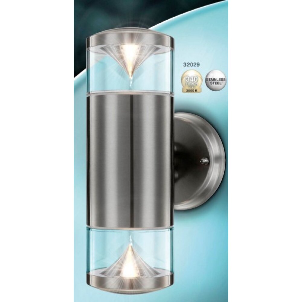 Globo CARME Utomhusbelysning, Vägglampa LED Rostfritt stål, 2-ljuskällor main product photo