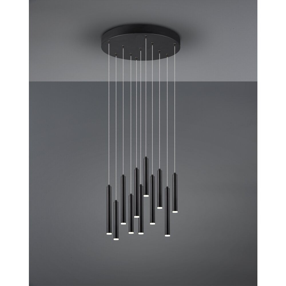 Trio Lampor Tubular Pendelbelysning LED Svart, 11-ljuskällor main product photo