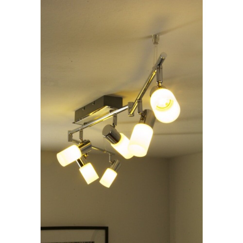 Trio CLAPTON taklampa, Taklampa, Takstrålkastare LED Aluminium, Krom, Rostfritt stål, 6-ljuskällor main product photo