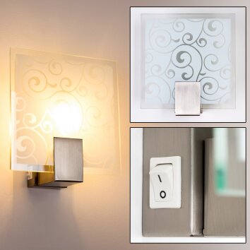 Vägglampa Rostfritt stål, Vit, 1-ljuskällor Vägglampa Rostfritt stål, Vit, 1-ljuskällor