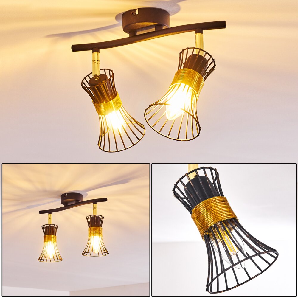 Ayen Taklampa, Takstrålkastare Svart-guld, 2-ljuskällor main product photo