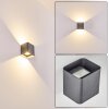 Vikom vägglampa utomhus, Vägglampa LED Antracit, 2-ljuskällor