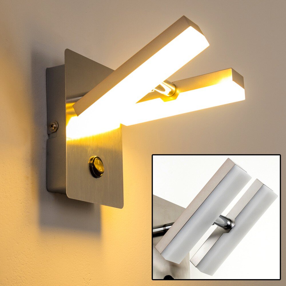 Leuchten Direkt Sakami Vägglampa LED Nickel matt, 2-ljuskällor main product photo
