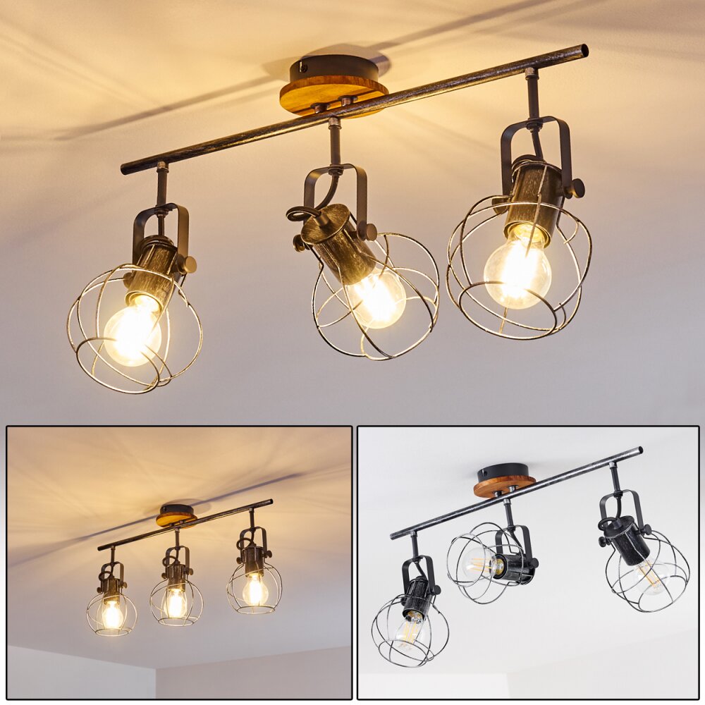 Sundsvall Taklampa, Takstrålkastare Trä mörkt, Svart, 3-ljuskällor main product photo