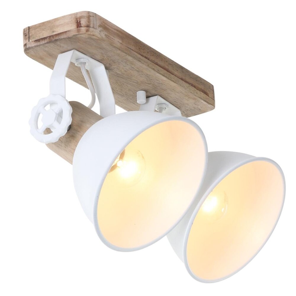 Steinhauer GEARWOOD Väggspotlight Vit, 2-ljuskällor main product photo