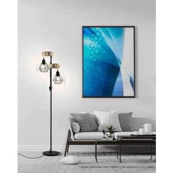 Eglo Lampor TOWNSHEND Golvlampa, Golvlampa Brun, Svart, 2-ljuskällor