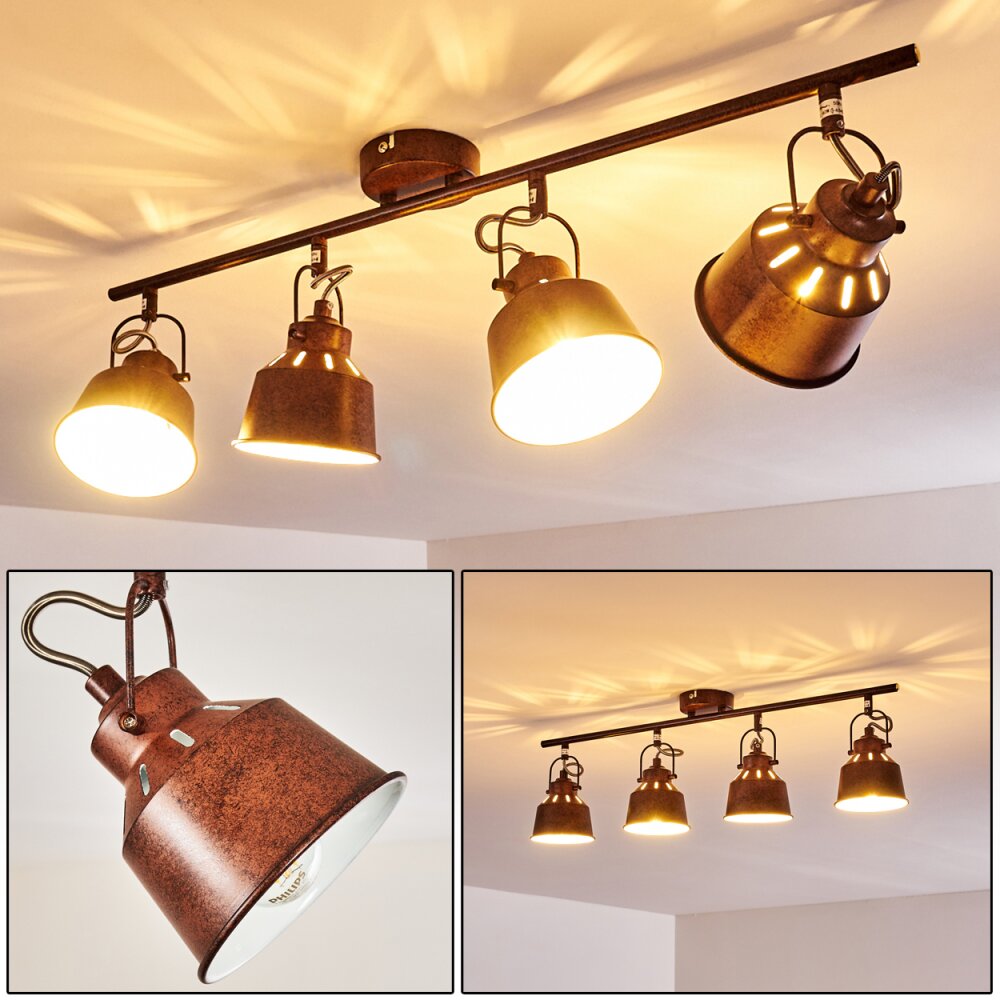 Safari Taklampa, Takstrålkastare Rostfärger, 4-ljuskällor main product photo