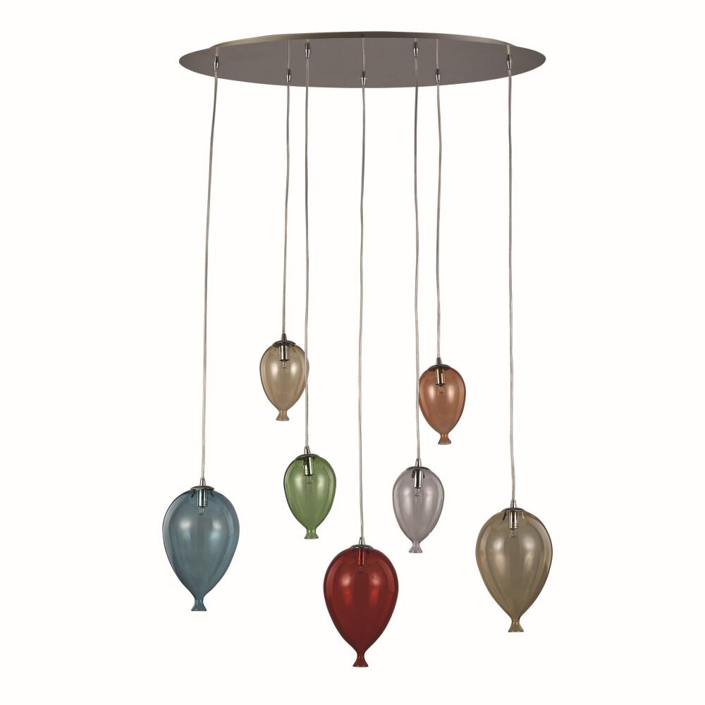 Ideallux CLOWN Pendelbelysning Krom, 7-ljuskällor main product photo