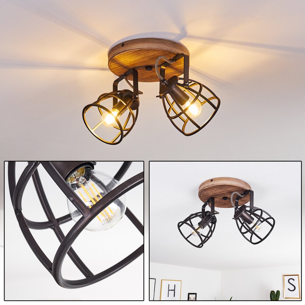 Haervej Taklampa, Takstrålkastare Trä mörkt, Svart, 2-ljuskällor main product photo