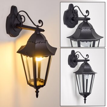 Hongkong vägglampa utomhus, Vägglampa Svart, 1-ljuskällor