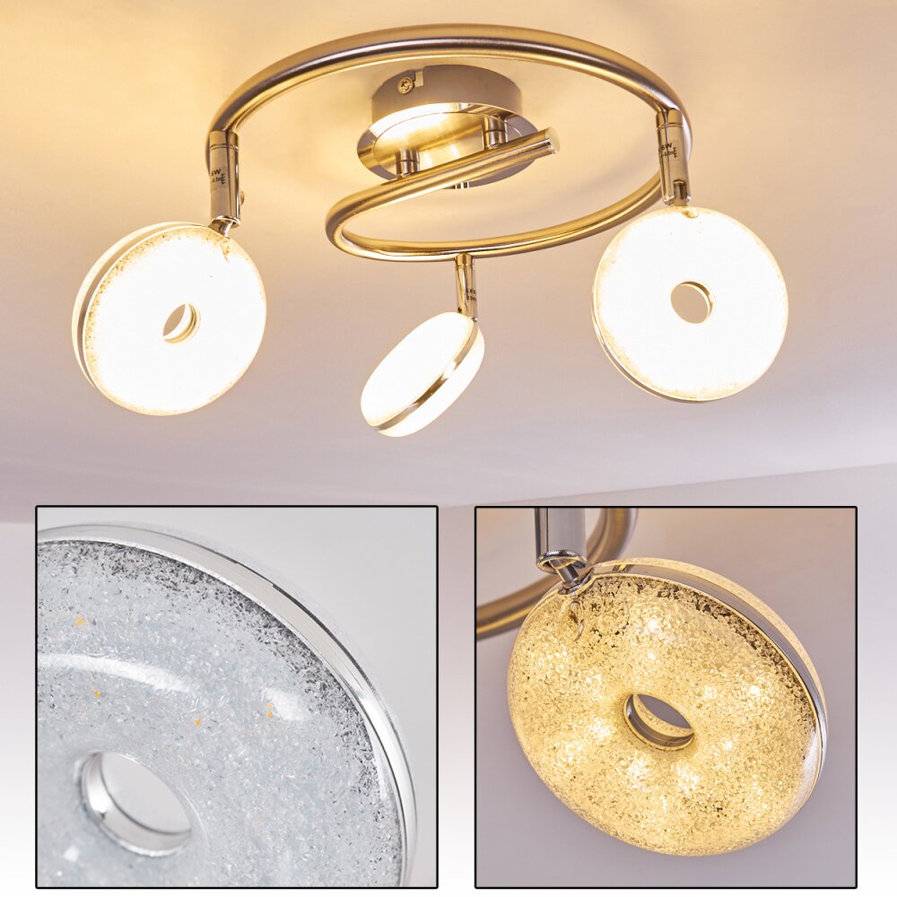 Donot Taklampa, Takstrålkastare LED Nickel matt, 3-ljuskällor main product photo