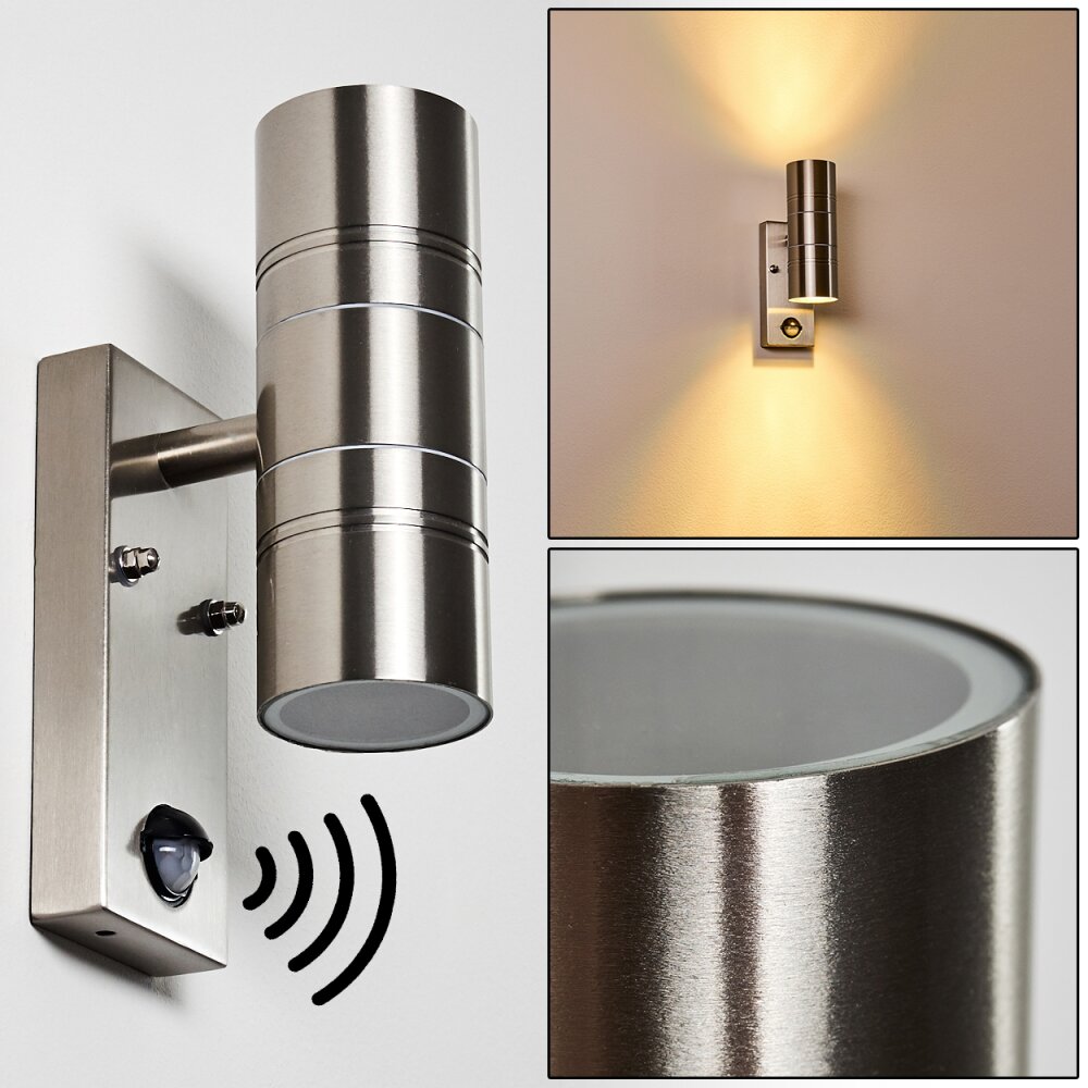 Froslev Vägglampa LED Krom, 2-ljuskällor, Rörelsedetektor main product photo