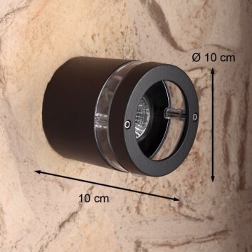 Lutec Lampor FOCUS vägglampa utomhus, Vägglampa Antracit, 1-ljuskällor