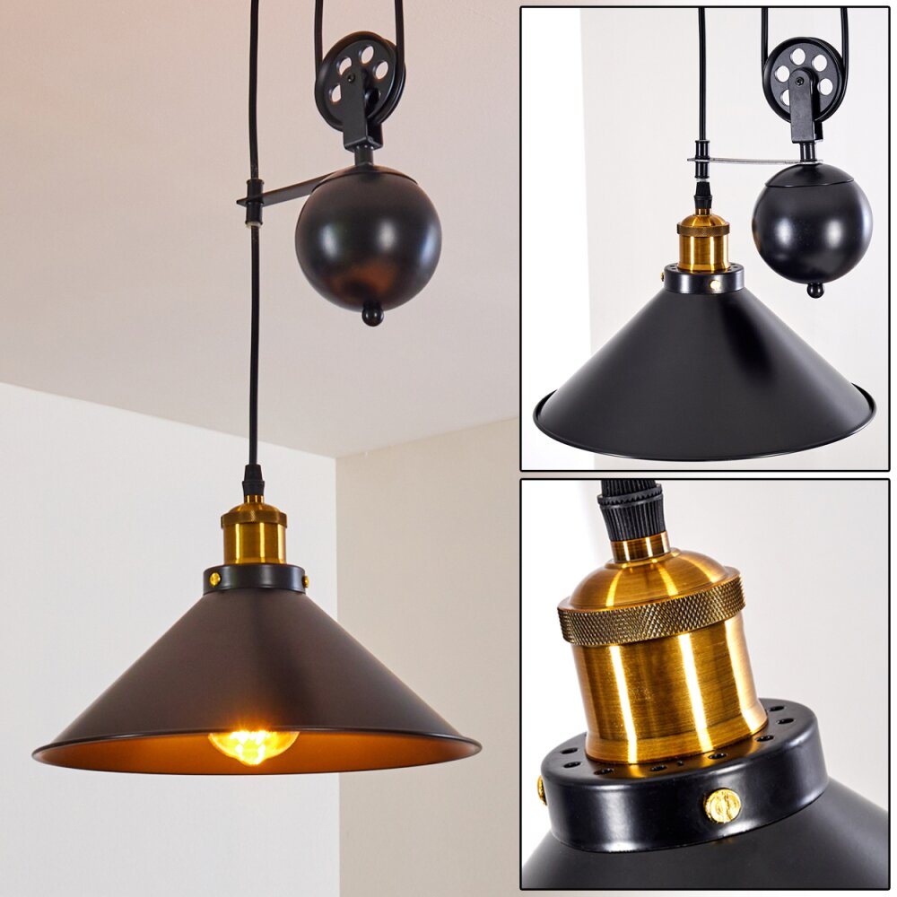 Gudem Pendelbelysning Svart-guld, 1-ljuskällor main product photo