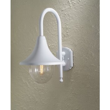 Konstsmide Lampor Bari vägglampa utomhus, Vägglampa Vit, 1-ljuskällor