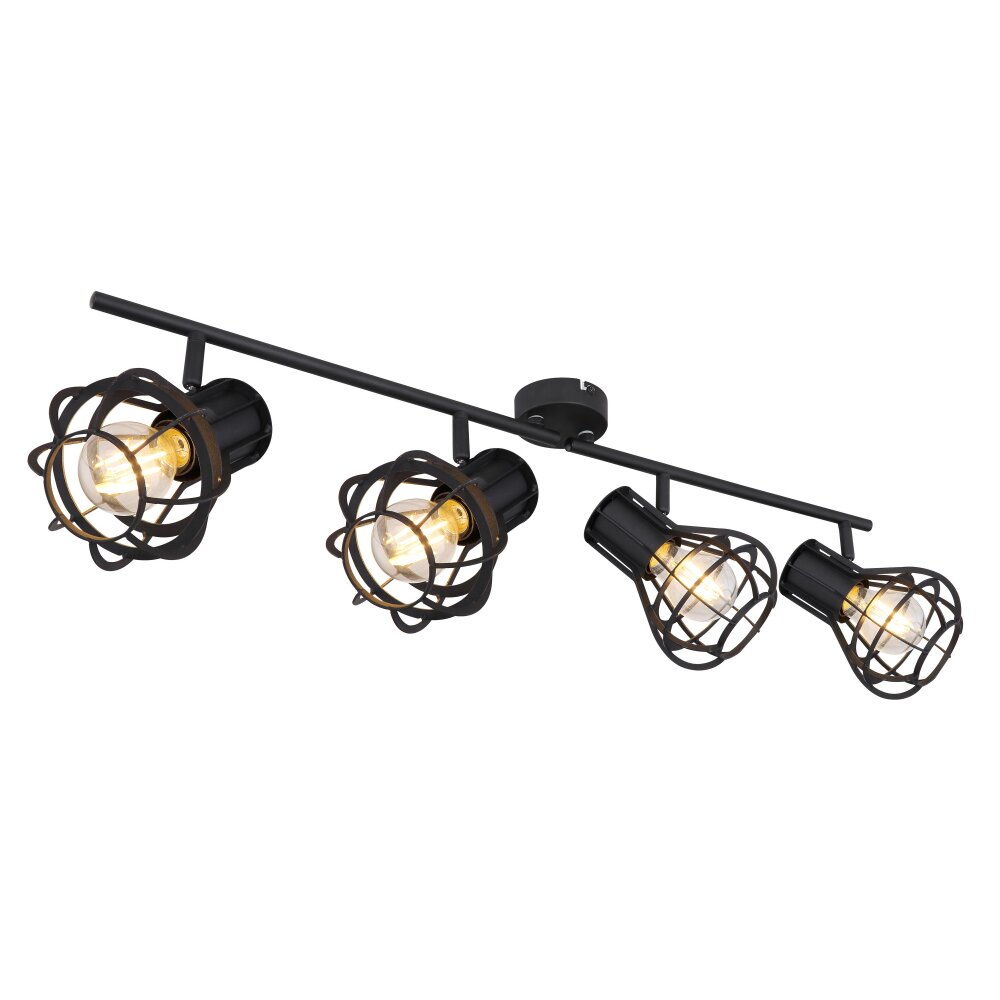 Globo CLASTRA Taklampa, Takstrålkastare, Väggspotlight Svart, 4-ljuskällor main product photo